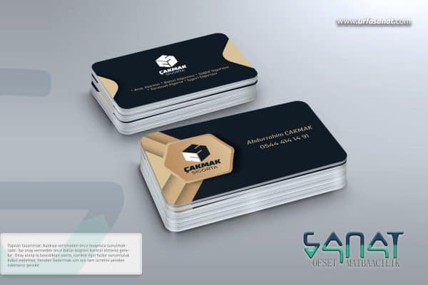 çakmak sigorta oval kart kabartmalı vip kartvizit